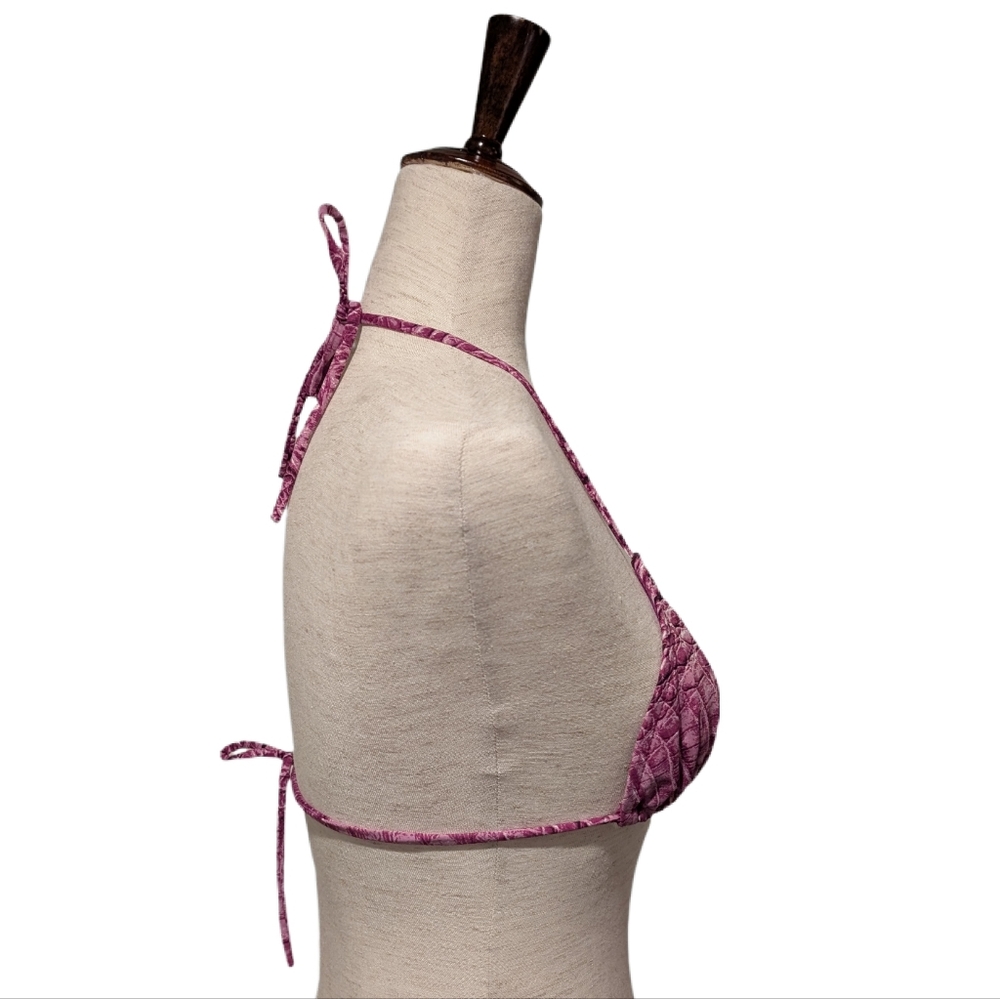 Cia Maritima Python Print Curtain Triangle Bikini Top - Picture 2 of 7